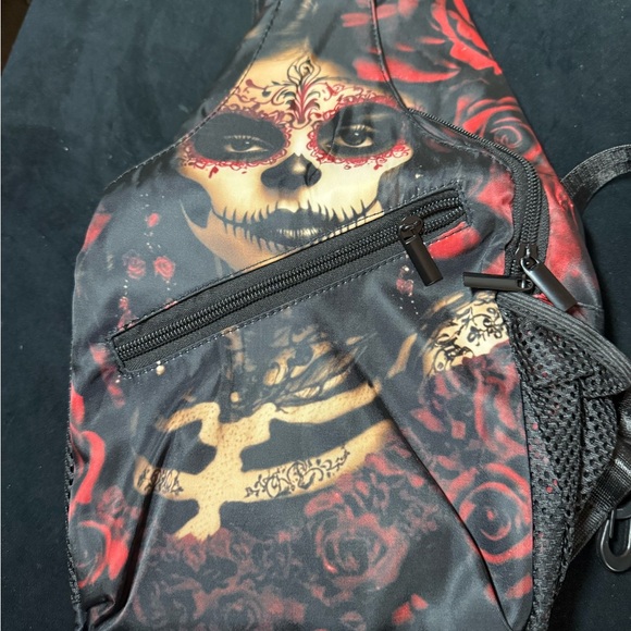 Day of the Dead Themed Crossbody Sling Bag - NEW - Picture 1 of 4